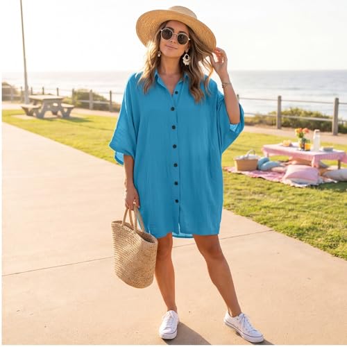 Vestido midi de baño con botones que soluciona tu estilo playero de forma ligera 4
