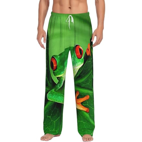 Pantalon de pyjama grenouille homme en flanelle idée cadeau nuit douce