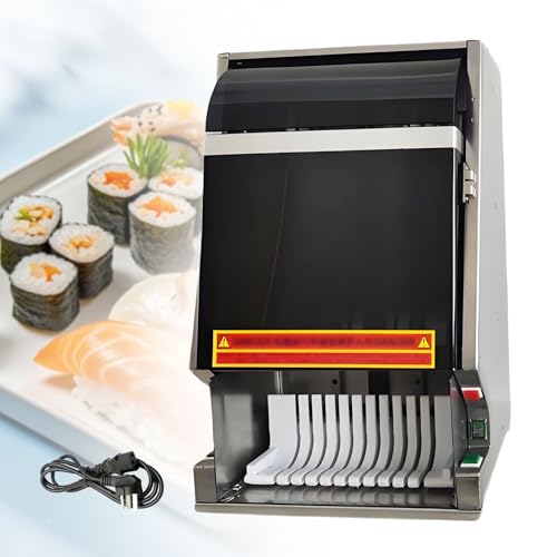 KPOUYYDS Máquina cortadora de Rollos de Sushi de 8/10/12 Piezas, Equipo para Hacer Sushi de Acero Inoxidable, rebana uniformemente, para hoteles, Fabricantes