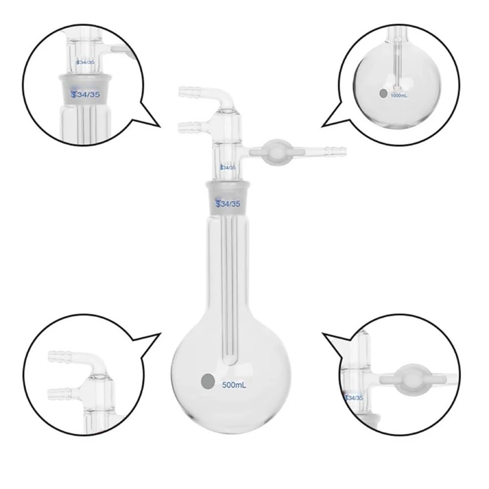 Urządzenia i wyposażenie laboratoryjne 25 ml/50 ml/100/250 ml/500 ml/1000 ml, mikrourządzenie laboratoryjne, pogrubione szkło, naczynia szklane sublimatorowe (1000 ml Grinding 24)