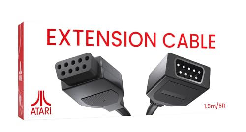 Accessory Extension Cable compatible with Atari CX30+ Paddles, CX40+ Joystick and CX78+ Gamepad as well as legacy controllers for the Atari 2600 and 7800.