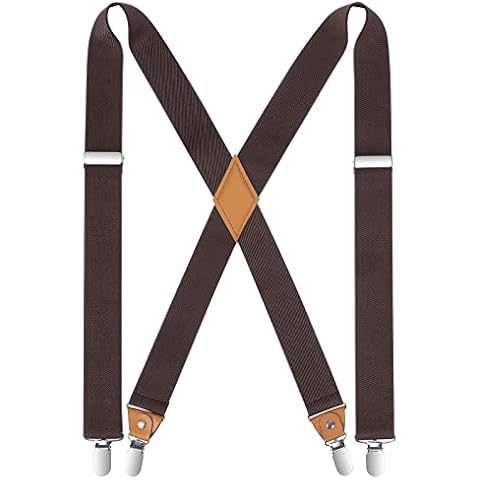 HISDERN Adjustable Dark Brown Suspenders Cover