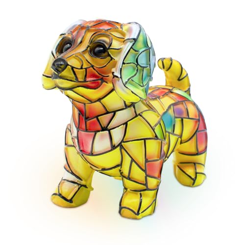 AGWIM Stained Resin Dachshund Night Light, LED Dog Series Art Light, Cute Pet Themed Table Lamps, Vintage Home Decor, Fun Gift for Dog Lovers (#07, 5.9