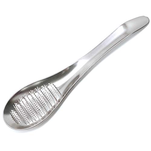 Honbay 1PCS Stainless Steel Garlic Ginger Fruits Root Vegetable Grater Grinder Spoon for Kitchen