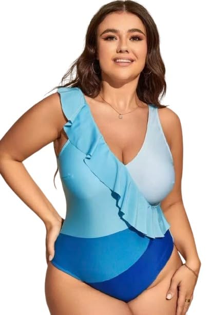 Colorblock Ruffle One-Piece Swimsuit-picture-51