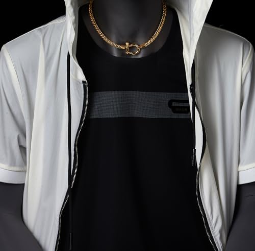 COOLSTEELANDBEYOND Mens Women Stainless Steel Foxtail Wheat Chain Necklace, Screw Anchor Shackle Nautical Sailor Clasp2