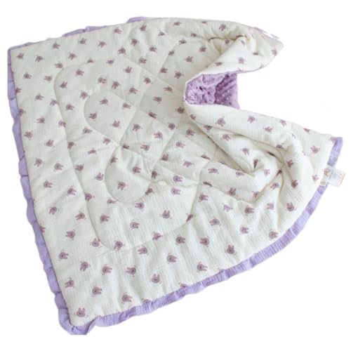 Couverture en coton à volants pour bébé rose pâle 100x100 cm - 2