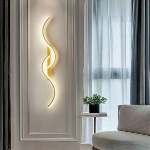 Aplique LED pared negro de 80cm para iluminación interior de salón 5