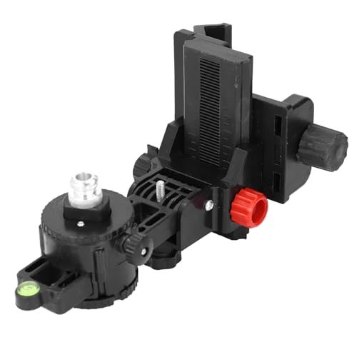 Fine Tuning Bracket Level Adapter, Level Measuring Layout Tools 360 Degree Adjustable Support L Shape Pivoting Base with Clip Wall Ceiling Mounted