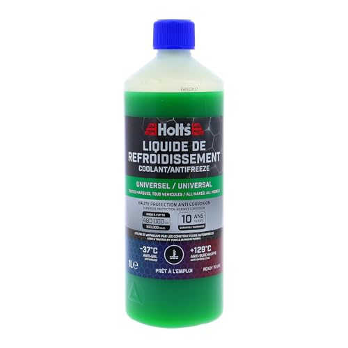 Holts HAFR0301B Antigel Liquide de Refroidissement Voiture et Moto, Universel, Protection Longue durée de 10 Ans ou 480,000km -37°C, 1L