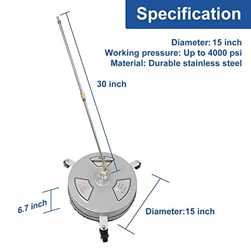 Ganggend Pressure Washer Surface Cleaner and Undercarriage Pressure Washer (15 Inch)