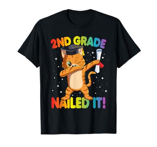 Dabbing Cat 2nd Grade Graduación Clase de 2021 Niños Niñas Camiseta