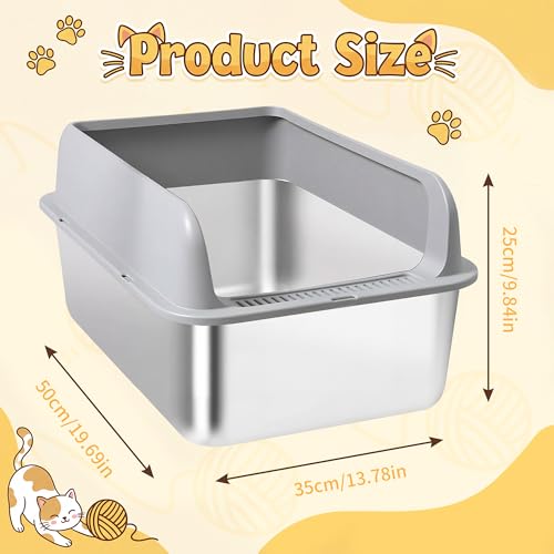 Arenero para gatos de acero inox. tamaño grande con tapa miniatura 7