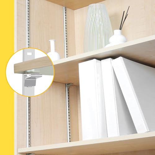 Adjustable Shelf Bracket 40 Inch 8 Pack Silver Shelf Pilaster Strips Shelf Rail Shelf Track Adjustable Wall Shelves Shelf Standards and Supports for Cabinet Closet Organization