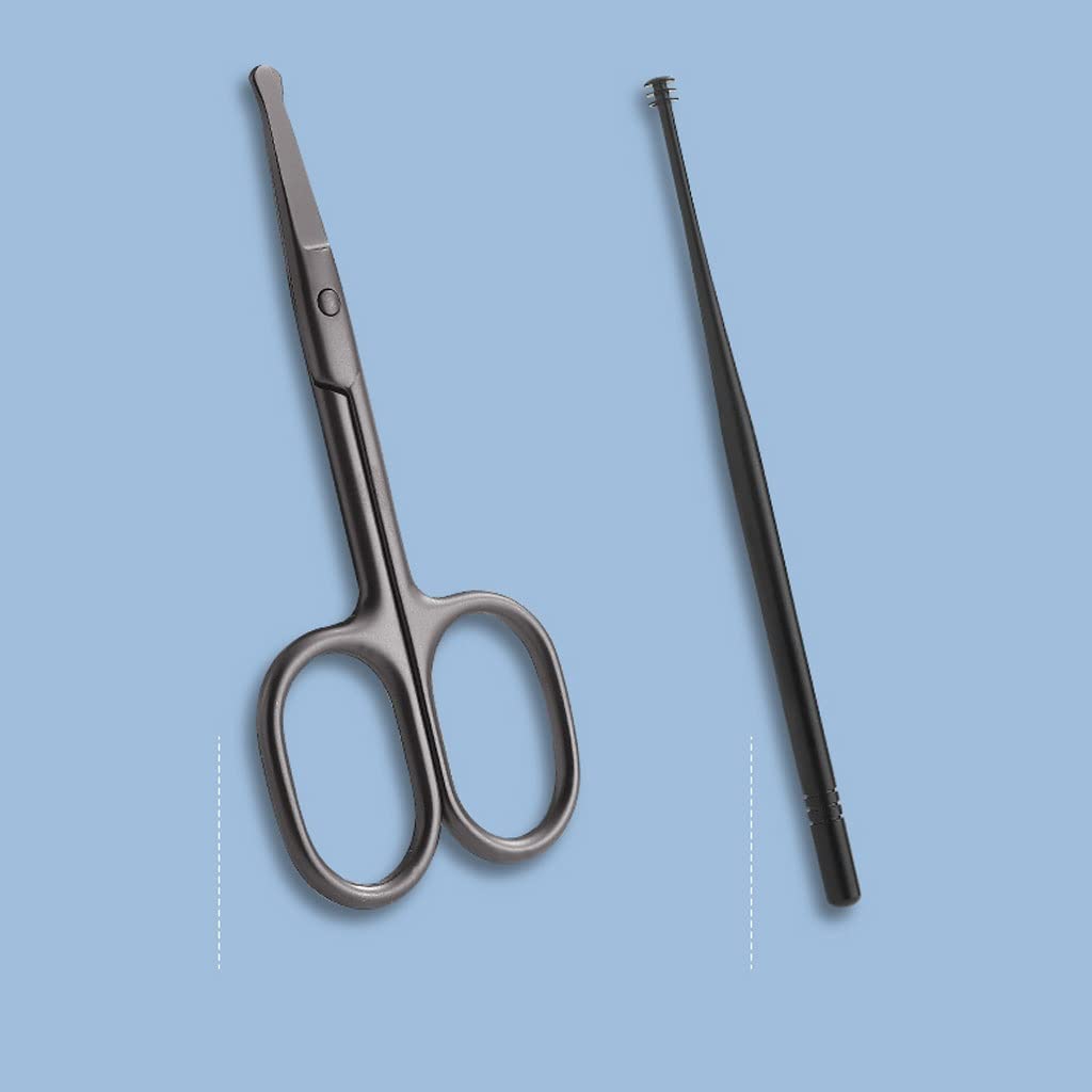 Juego de manicura, Juego de uñas, Juego de manicura de acero inoxidable de 5 piezas Juego de pedicura profesional for el hogar Juego de belleza de viaje portátil con estuche de cuero de PU portátil Ki