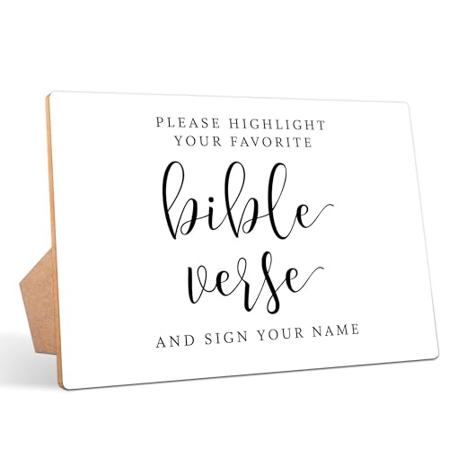 Minimalist Bible Verse Sign - 8x11 Wooden Wedding Favor With