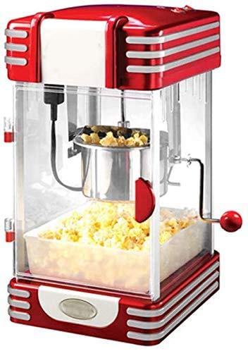 AJH Kocht professionelle Popcorn-Maschine Retro 50er Jahre Edition Heißluftpopper mit Messschaufel-310W-220v