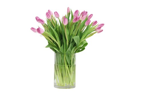 Image of KaBloom-30 Pink Tulip Bouquet,Flowers for Valentine, Mother's Day