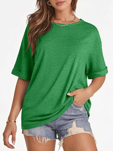 Image of ATHMILE Womens Oversized T Shirts Summer Tops Spring Casual Loose Fit Workout Short Sleeve 2026 Beach Vacation