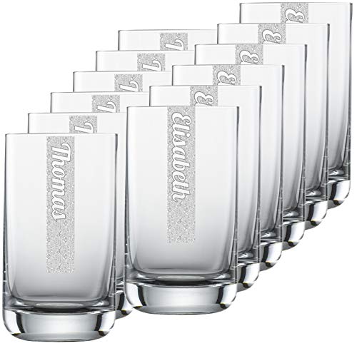 Miriquidi 12 vasos de agua de 255 ml con nombre de vidrio personalizado, grabado personalizado con nombre, 12 unidades Cover