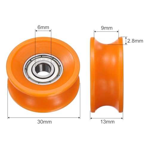 Poleas en U de 6x30x13mm silenciosas con rodamientos GCr15 de alta precisión 3