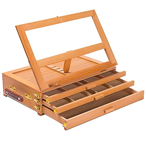 Chevalet de table en bois anti-vibration avec 3 tiroirs d'art