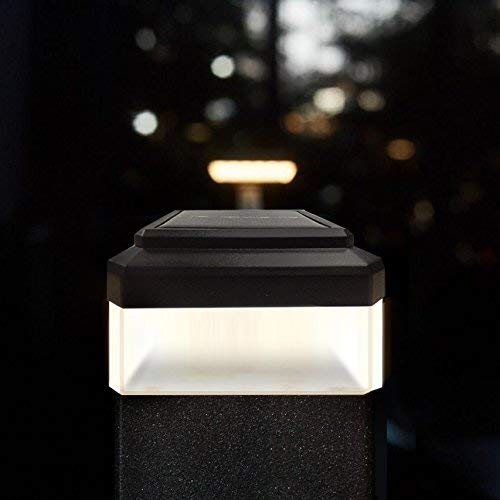 Green Blue LED Solarlampe für Zaunpfähle | Gartenlicht mit Dämmerungssensor | Warmweiß 4000K | Inklusive Akku | Kompakte Größe (60x40 mm)
