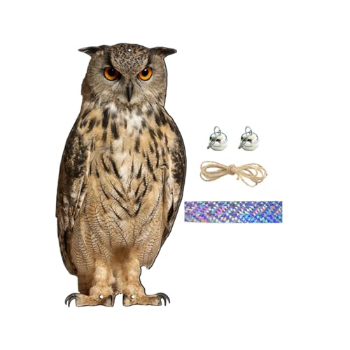 Image of Fake Owl Decoration Realistic Owl to Keep Birds Away for Rooftops Yard Patio Style B