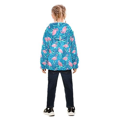 Tropical Flamingo Boys Fleece Hoody Jacket Zip Up Coat Warm Fall Winter Plush Jacket Long Sleeve Outerwear4