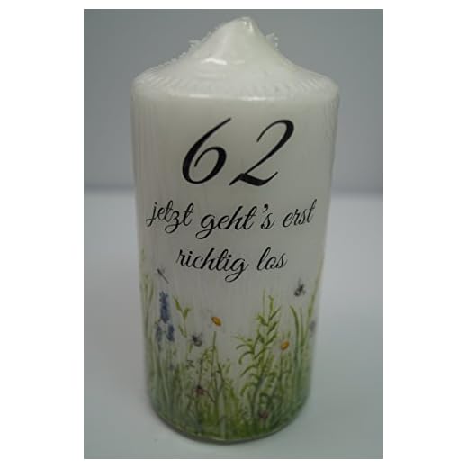 Vela de cumpleaños número 62