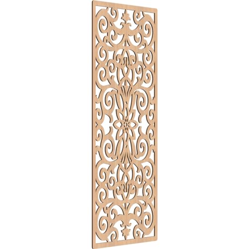 Image of Buel Decorative Pierced Fretwork Wood Wall Panels, 27 3 /8 inchW x 69 3 /8 inchH x 1 /4 inchT, Hickory