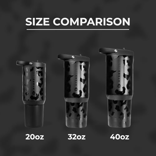 Image of HydroJug Sport - Stainless Steel Tumbler with Straw, Vacuum Insulated, 40oz Leakproof Water Bottle, Ergonomic Design, Reusable, Dishwasher Safe, Rubber Base, Durable for Gym or Outdoors, Black Leopard