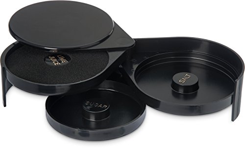 Carlisle FoodService Products Glass Rimmer with 3-Tiers for Restaurant, Bar, and Home, Acrylic, 7.87 x 6.25 x 2.95 Inches, Black, (Pack of 12)