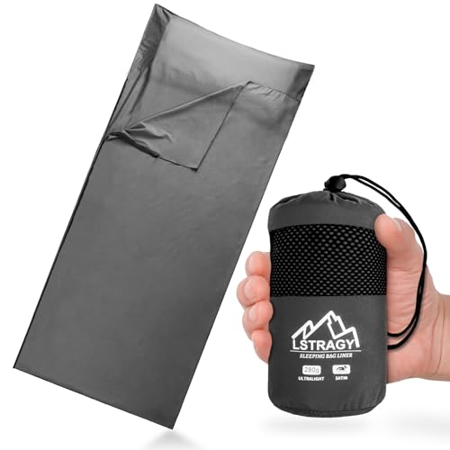 Ultralight Sleeping Bag Liner, 9.8oz Satin Sleep Sack, Comfy Breathable & Cooling & Silky Soft...