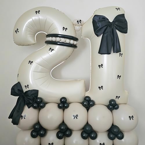 Image of Cream Number 12 Balloons,40 Inch 12 Balloons Giant Helium Foil Mylar Beige 12 Balloon Number for Birthday Party Anniversary Decorations