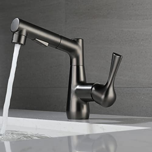 Mitigeur lavabo douchette extractible robinet laiton eau chaude - 6