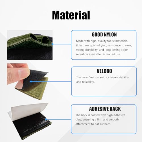 6 PCS 2 Rounds Bullet Holder, Ammo Holder, 223 308 30-06 Cartridge Reloader, Gun Shell Stock Pouch with Adhesive Backing Sticker for Rifle, Shooting, Hunting Accessories (Green) - Thumbnail 3