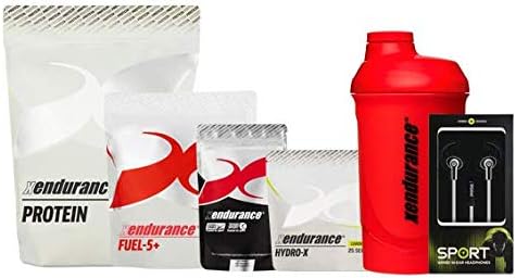 Xendurance Performance Gym Train+ Bundle, Lactic Acid Buffer + Vanilla Recovery Protein + Fuel 5+ Energy/Caffeine Drink Powder + Hydro X Electrolyte Drink Powder + Headphones + Shaker