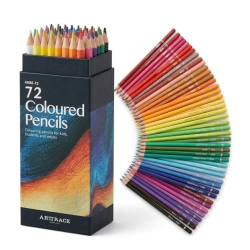 Kit 72 Lápis de Cor Profissional com Estojo de Armazenamento, Lápis de Colorir Macio e Aveludado, Ideal para Desenho, Pintura, Esboço, Presente Criativo para Artistas Adultos e Iniciantes