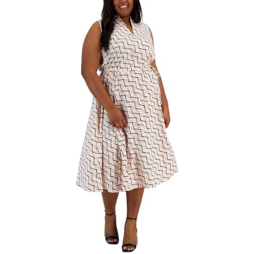 Robe midi Anne Klein robe imprimée géométrique transparente chic - 2