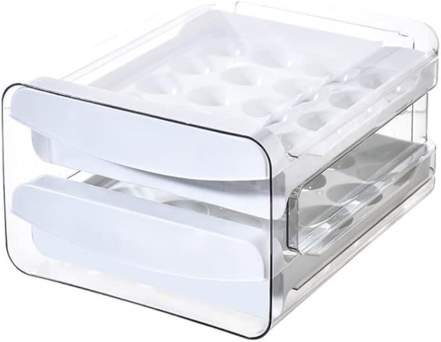 La Llareta Eggs Storage Box, 40 Cells/2 Layer Egg Fresh Box, Egg Holder Storage Fridge, Stackable, Drawer Type, for Kitchen, Picnic, Restaurant