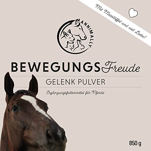 Annimally Gelenk Pulver für Pferde 850g mit Teufelskralle, MSM (Schwefel), Glucosamin, Hyaluronsäure, Chondroitin - Zusatzfutter für die Stärkung der Gelenke beim Pferd - Alternative zu Liquid
