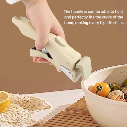 Removable Pot Handle Bakelite, Universal Replacement Pan Handle for Pots and Pans, Fits All Cookware, Includes 2pcs Rack, Durable & Heat-Resistant(Color:Cream White) - Thumbnail 6