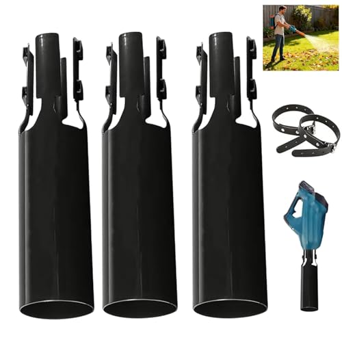 Image of Leaf Blower Air Booster, Universal Blower Air Booster Attachment, 3PCS Stainless Steel Leaf Blower Nozzle Attachment, Fits 2-3 Inch Nozzle, Lawn and Yard Cleanup Artifact (Black)