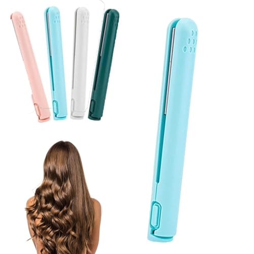 Dualglam Mini Dual-Purpose Curling Iron,Hair Straightener and Curler 2-in-1,Mini Curling Wand & Flat Iron Hair Straightener and Curler,Portable Travel Mini Curling Irons for All Hairs Types