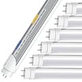 SEMSMOKS ETL Listed T8 LED Tube Light Bulbs 4 Foot, 5 Power(10W-24W)& 6CCT(3000K-6500K) Seletable, Plug & Play or Ballast Bypass,T8/T12 Fluorescent Tube Replacement 4ft, Type A+B DLC (White-6Pack)