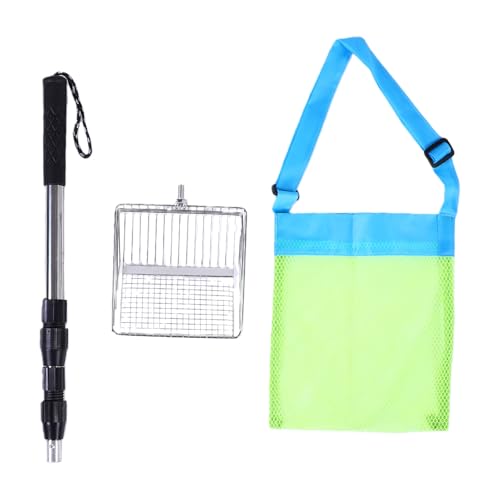 Sunydog Seashell Collector Kit with Metal Sand Sieve and Expandable Mesh Bag for Beachcombing Fun, Ideal for Families (1 Shovels+1 Shell Bag)