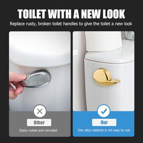Image of Compatible with TOTO Toilet Handle Replacement Parts Kit, Universal THU068#CP Trip Lvr for St743S Side Mount Toilet Flush Tank Lever Handle for TOTO Kohler Toilet Tank, 1-Pack Shiny Gold