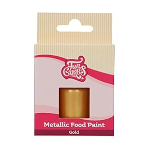 FunCakes Metallic Food Paint Goud: Creëer Glanzende Metallic Effecten op Fondant, Marsepein, Gum Paste, Royal Icing…