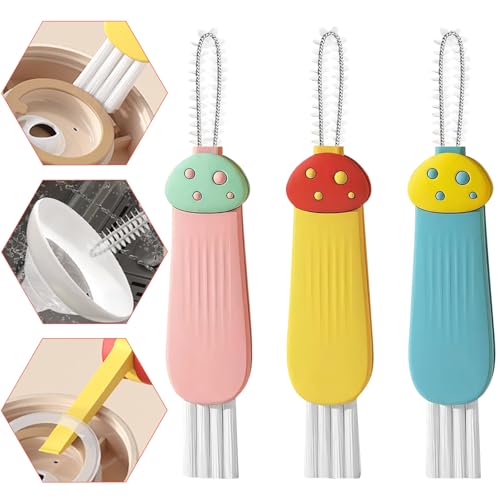 Image of Cup Lid Gap Cleaning Brush 3PCS Bottle Brushes 3 in 1 Cup Lid Gap Cleaner Crevice Cleaning Brush Home Kitchen Crevice Cleaning Tools (3PCS Style 2)